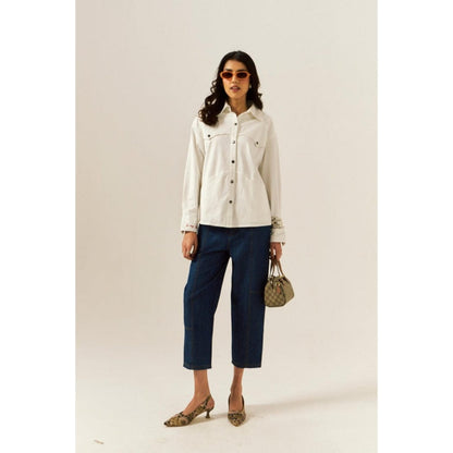 SPACE "In My Space" White Denim Shirt