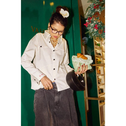 SPACE "In My Space" White Denim Shirt