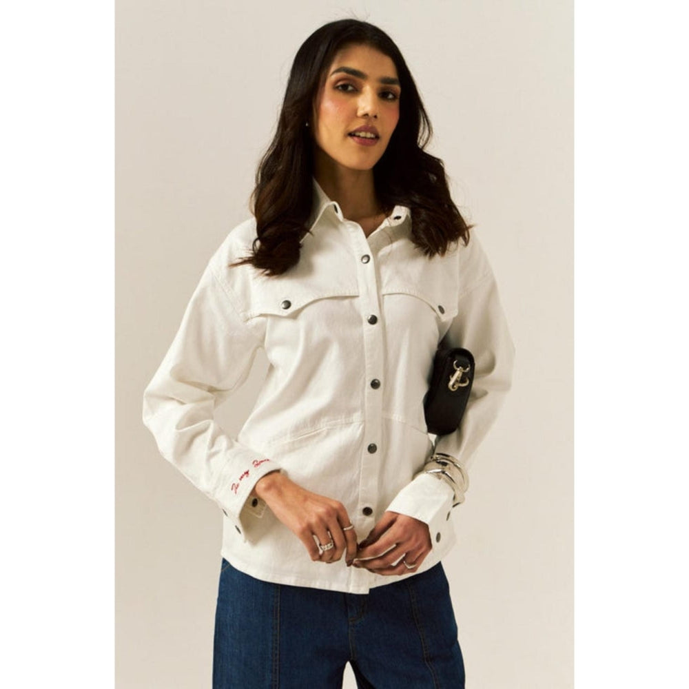 SPACE "In My Space" White Denim Shirt