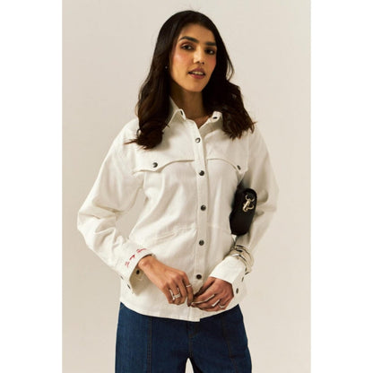SPACE "In My Space" White Denim Shirt