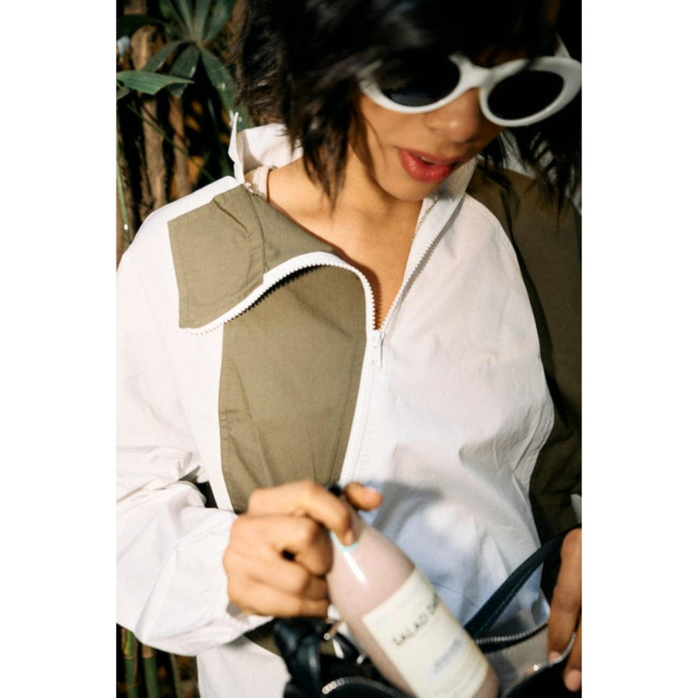SPACE Olive Psi Colour Blocked Wind Sholder Shirt and Pant Set