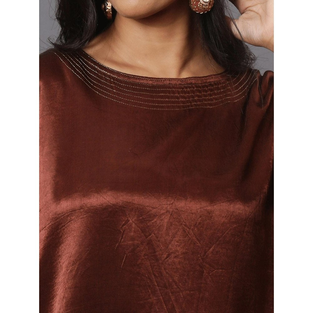 Spring Soul Color Block Mashru Silk Embroidered Sleeves Kurta