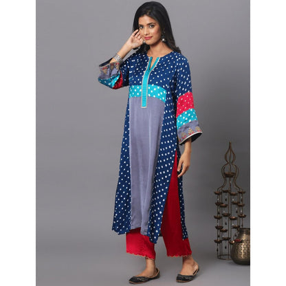 Spring Soul Printed Modal Silk Bandhani Print Kurta