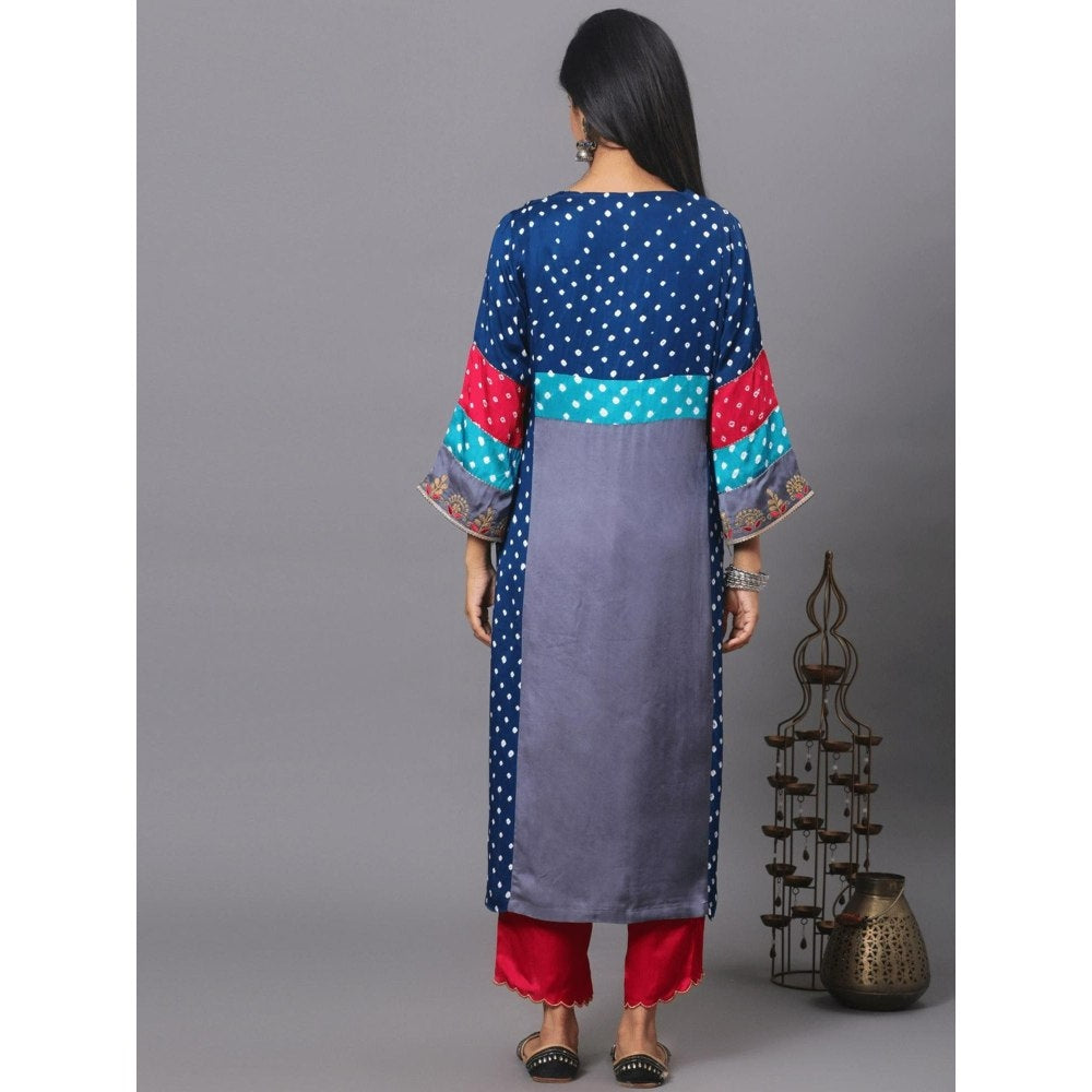Spring Soul Printed Modal Silk Bandhani Print Kurta