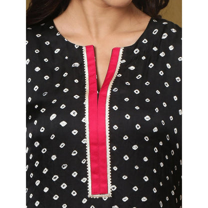 Spring Soul Color Block Modal Silk Bandhani Print Kurta