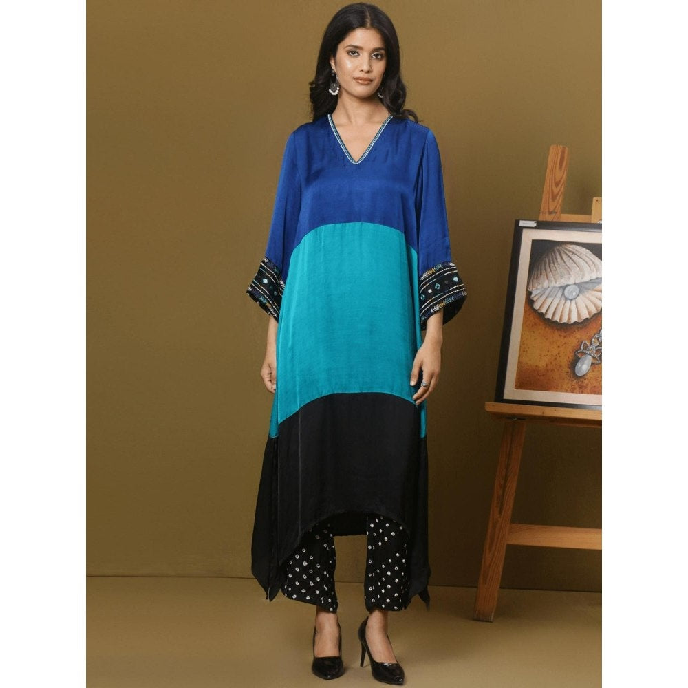 Spring Soul Color Block Modal Silk Detailing On Sleeves Kurta