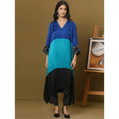 Spring Soul Color Block Modal Silk Detailing On Sleeves Kurta
