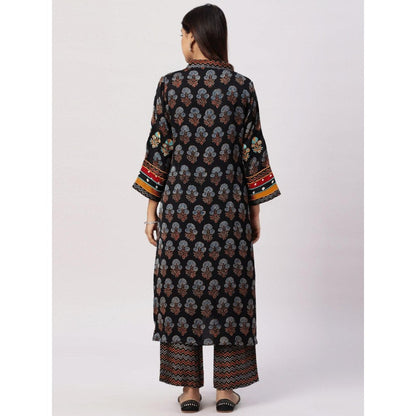 Spring Soul Modal Silk Ajrakh Applique & Embroidery Kurta