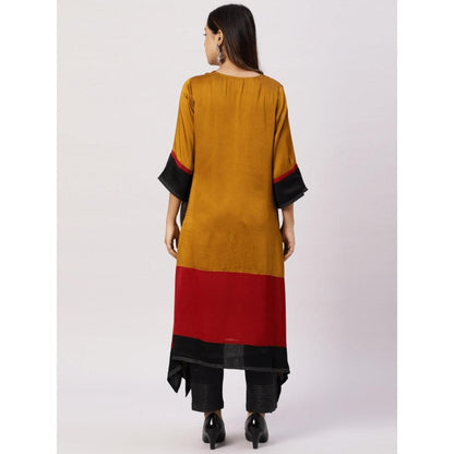 Spring Soul Modal Silk Color Block Brocade Pockets Kurta