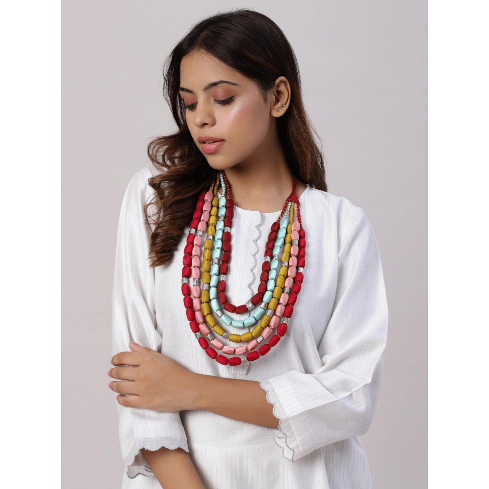 Spring Soul Chanderi Gold Zari Lines and Scallop Edges Kurta