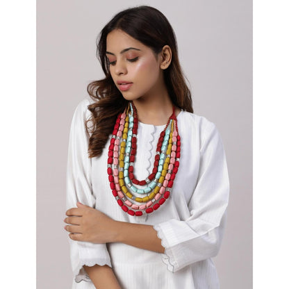 Spring Soul Chanderi Gold Zari Lines and Scallop Edges Kurta
