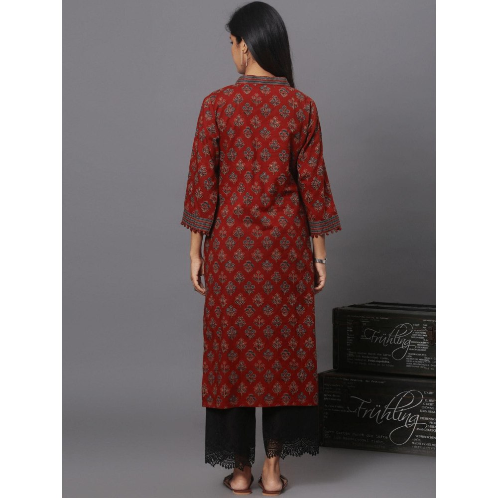 Spring Soul Maroon Printed Kurta