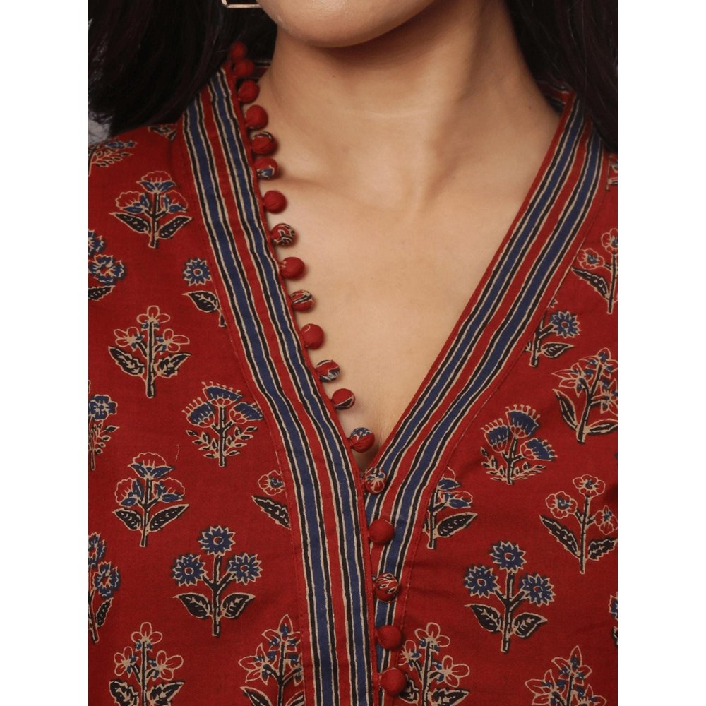 Spring Soul Maroon Printed Kurta