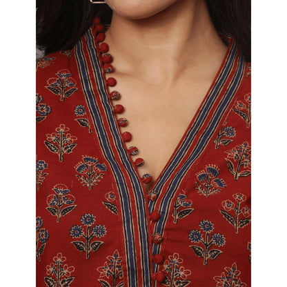 Spring Soul Maroon Printed Kurta