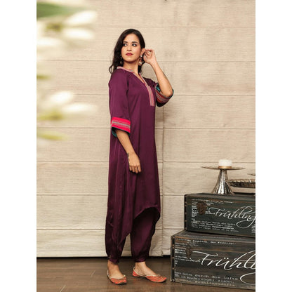Spring Soul Wine Embroidered Co-Ord (Set of 2)
