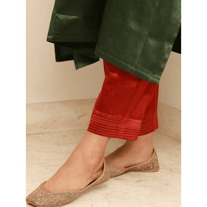 Spring Soul Colour Block Mashru Silk Kurta with Pant (Set of 2)