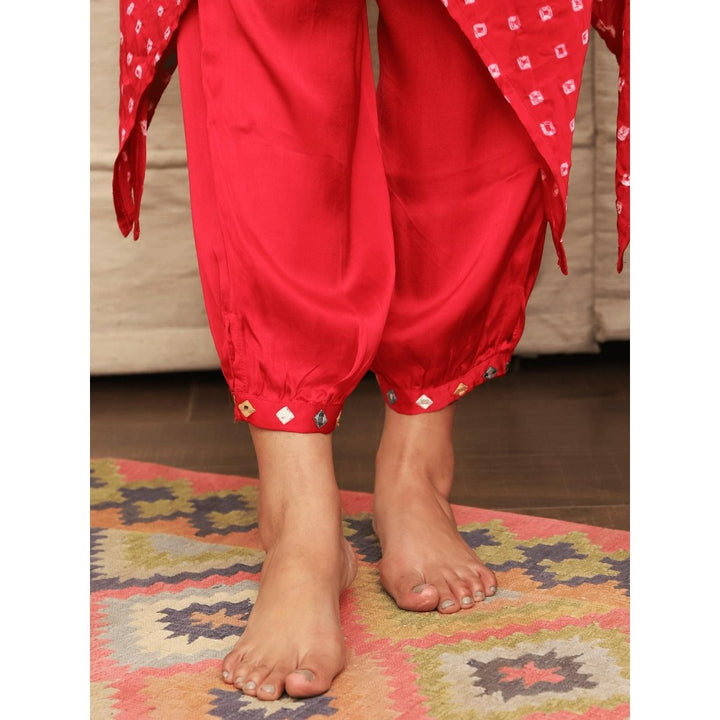 Spring Soul Red Embroidered Bandhani Co-Ord (Set of 2)