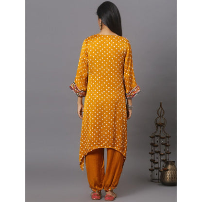 Spring Soul Mustard Embroidered Bandhani Co-Ord (Set of 2)