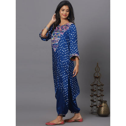Spring Soul Blue Embroidered Bandhani Co-Ord (Set of 2)