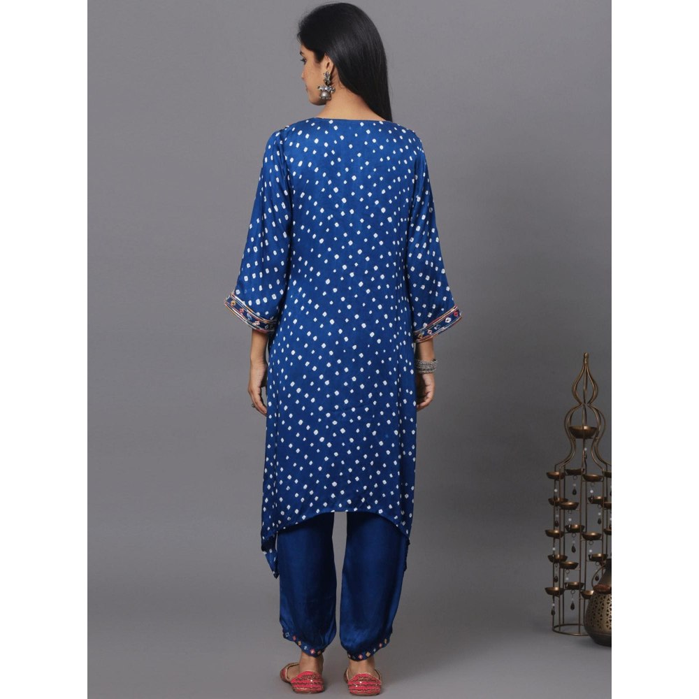 Spring Soul Blue Embroidered Bandhani Co-Ord (Set of 2)