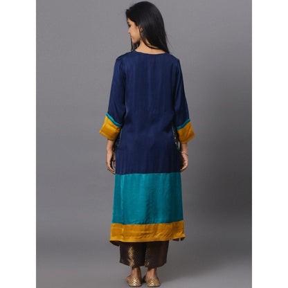 Spring Soul Colour Block Kurta with Brocade Pant (Set of 2)