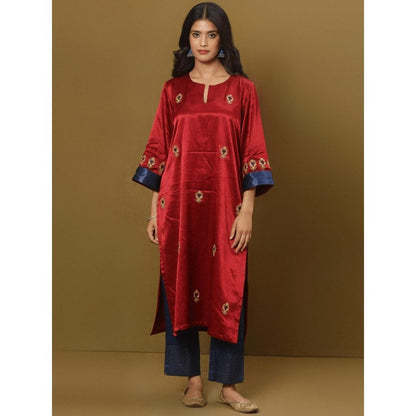 Spring Soul Embroidered Mashru Silk Kurta and Pant (Set of 2)