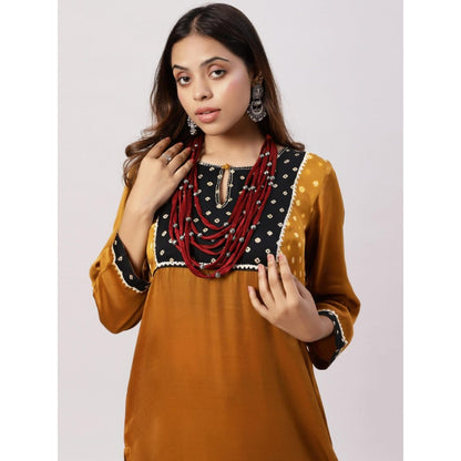 Spring Soul Mustard Yellow Bandhani Print Kurta and Pant (Set of 2)