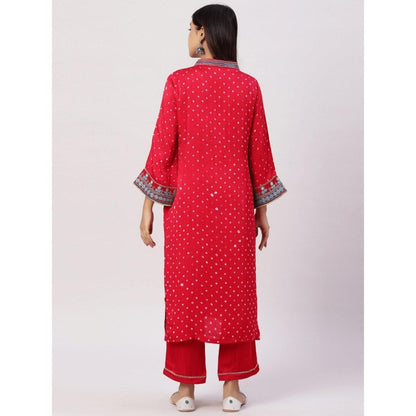 Spring Soul Modal Silk Bandhani Kurta and Pant with Dupatta (Set of 3)