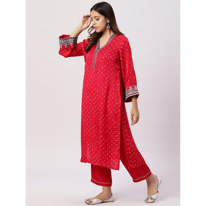Spring Soul Modal Silk Bandhani Kurta and Pant (Set of 2)