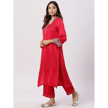 Spring Soul Modal Silk Bandhani Kurta and Pant (Set of 2)