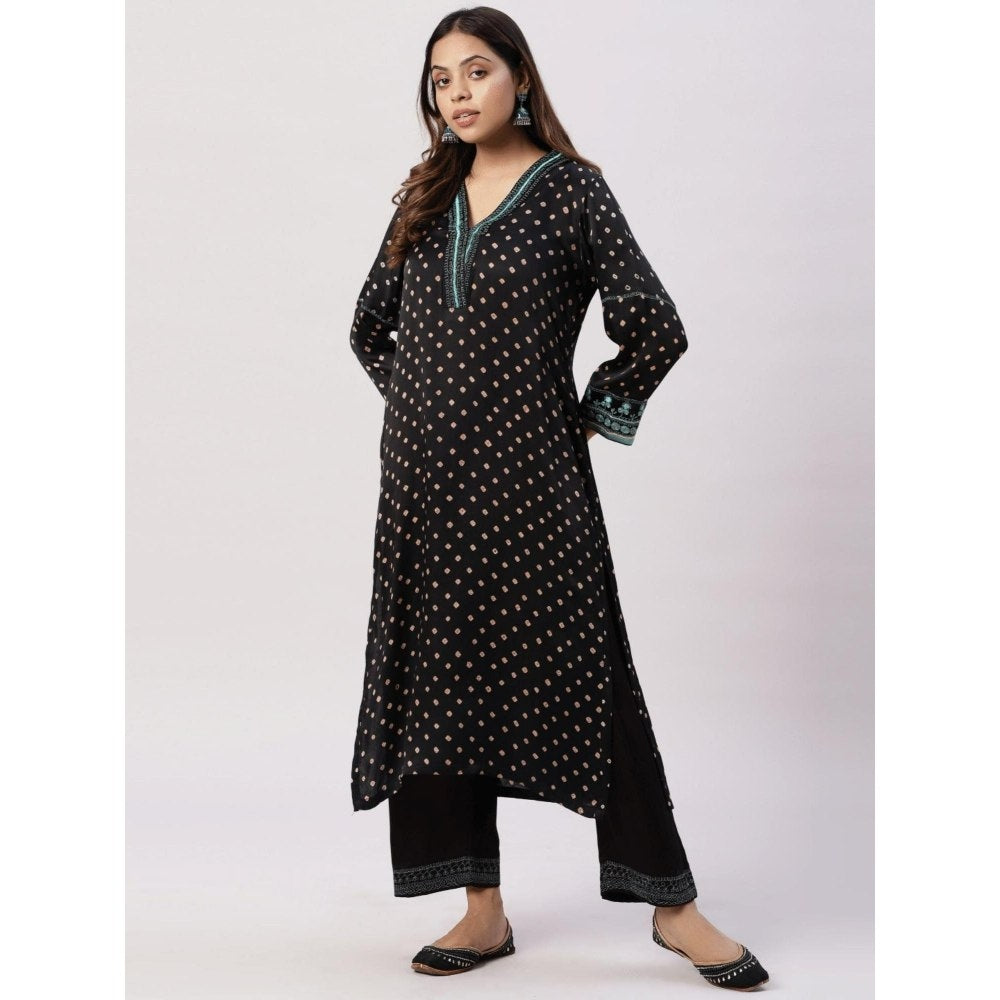 Spring Soul Modal Silk Bandhani Kurta and Pant (Set of 2)