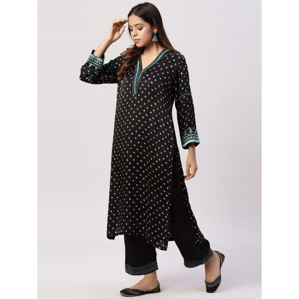 Spring Soul Modal Silk Bandhani Kurta and Pant (Set of 2)
