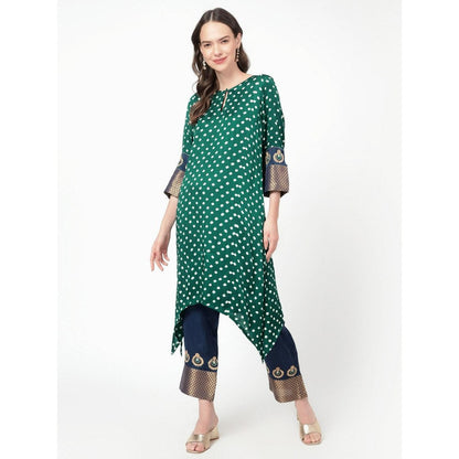Spring Soul Green Modal Silk Kurta with Pant (Set of 2)