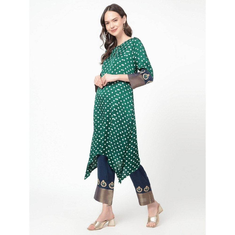 Spring Soul Green Modal Silk Kurta with Pant (Set of 2)