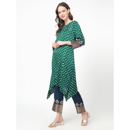 Spring Soul Green Modal Silk Kurta with Pant (Set of 2)