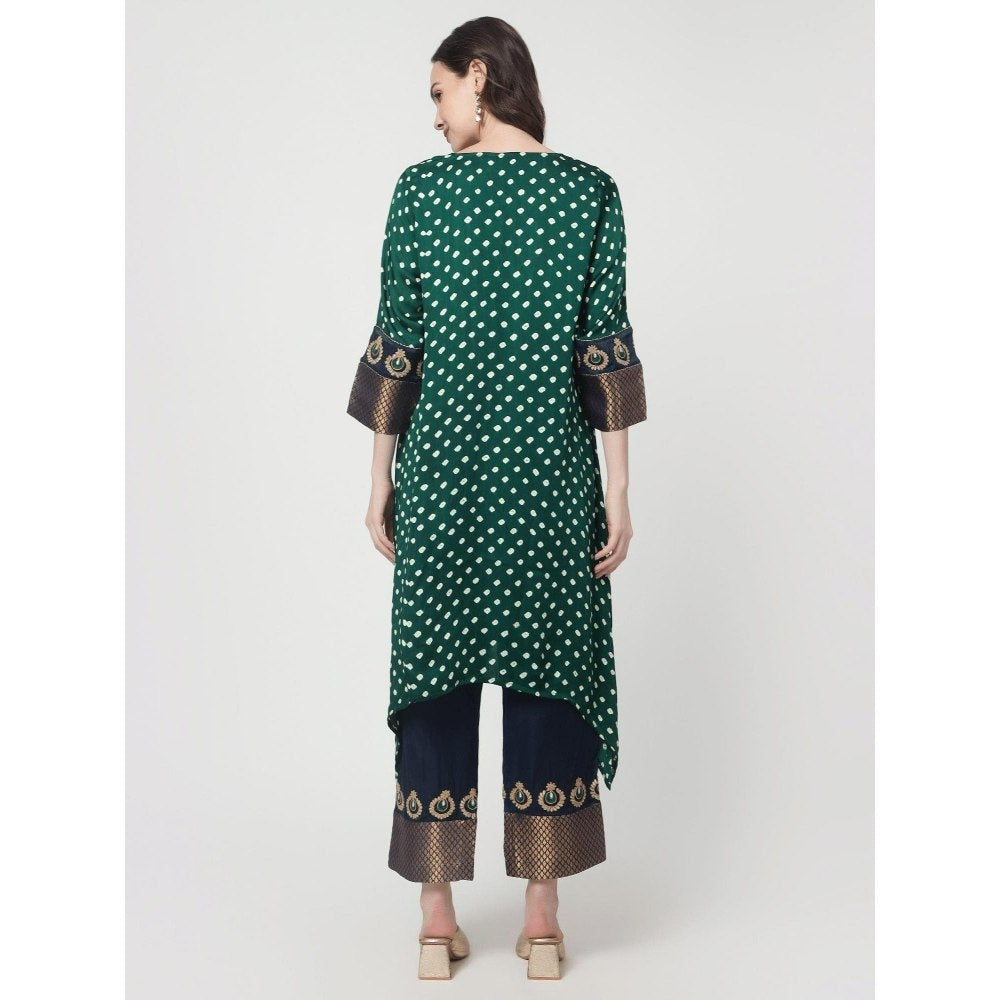 Spring Soul Green Modal Silk Kurta with Pant (Set of 2)
