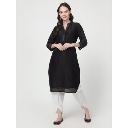 Spring Soul Black Chanderi Kurta with Dhoti (Set of 2)