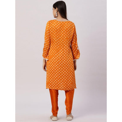 Spring Soul Modal Silk Bandhani Embroidered Kurta with Dhoti (Set of 2)