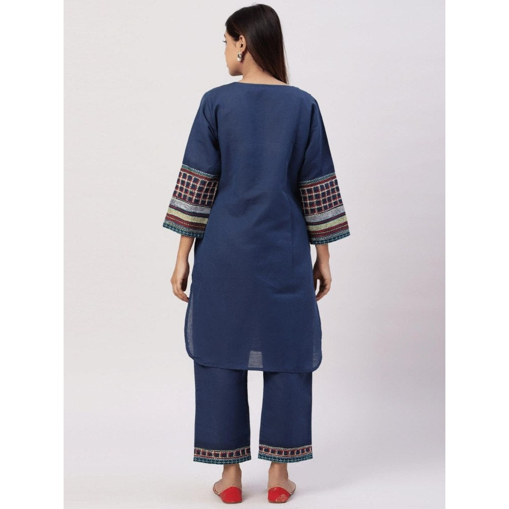 Spring Soul Cotton Linen Thread Work Co-Ord (Set of 2)