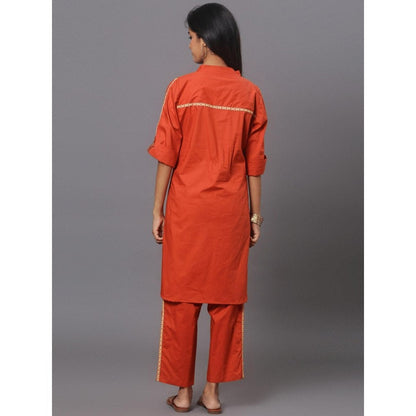 Spring Soul Orange Cotton Co-Ord (Set of 2)