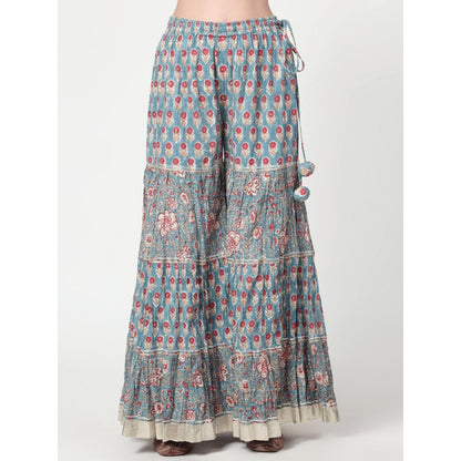 Spring Soul Cotton Printed Short Kurta Sharara with Kurta and Dupatta (Set of 3)