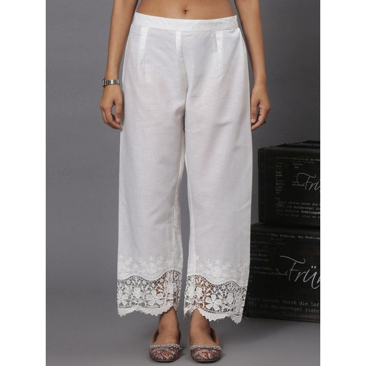 Spring Soul Cotton Ankle Length In Lace and Cutwork Fabric Pant