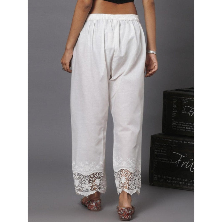 Spring Soul Cotton Ankle Length In Lace and Cutwork Fabric Pant