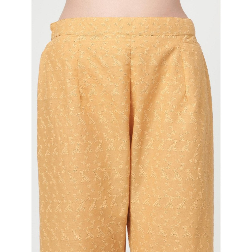 Spring Soul Cotton Ankle Length with Scallop Embroidery Pant