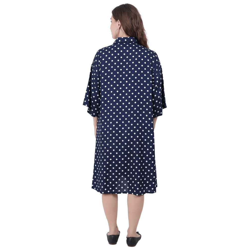 Spring Soul Cotton Viscose Polka Dots Knee Length Dress
