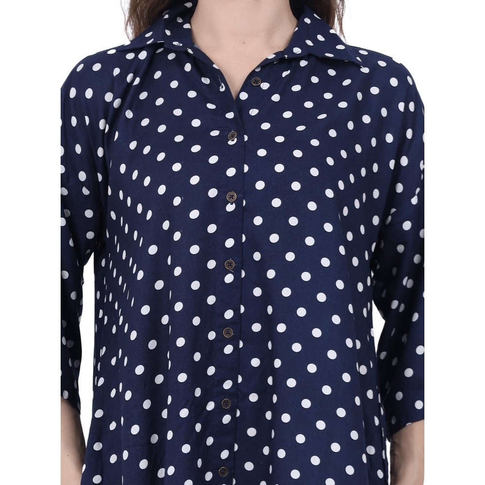 Spring Soul Cotton Viscose Polka Dots Knee Length Dress