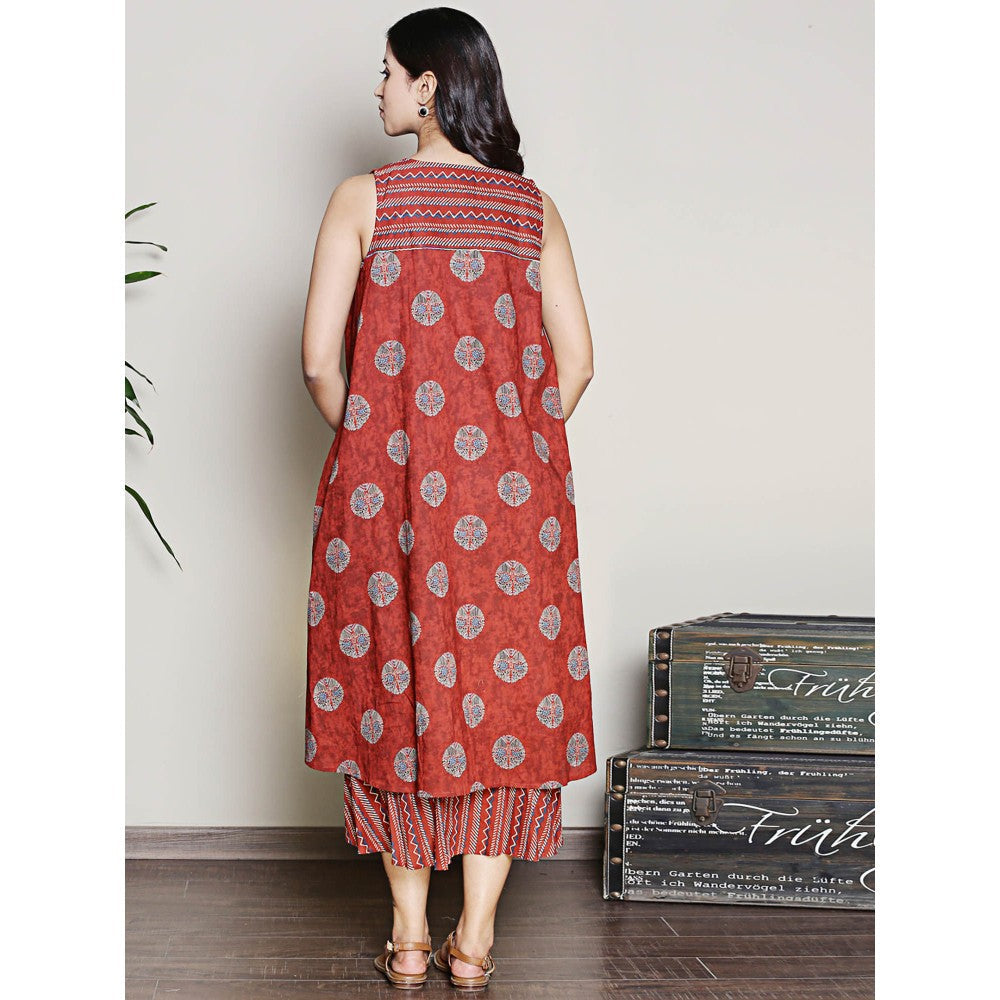 Spring Soul Two Layer Printed Cotton Midi Dress