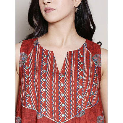Spring Soul Two Layer Printed Cotton Midi Dress