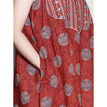 Spring Soul Two Layer Printed Cotton Midi Dress