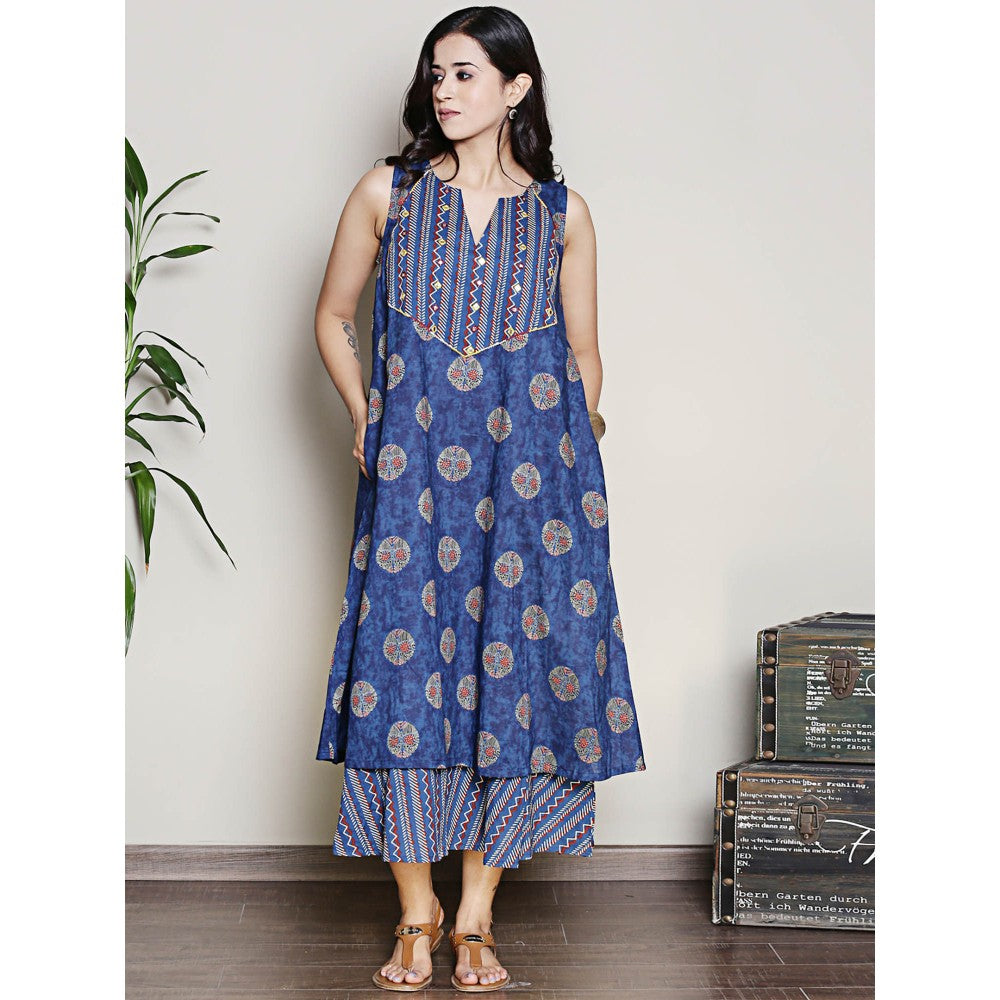 Spring Soul Two Layer Printed Cotton Midi Dress